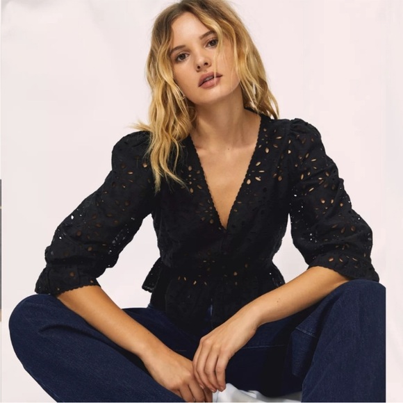 Wilfred La Boheme Eyelet Button up Blouse - Picture 1 of 6